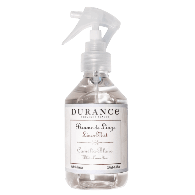 Perfuma tu ropa de hogar con la bruma textil Camélia Blanc de Durance