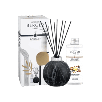 Perfuma y decora el entorno de tu hogar fácilmente con el mikado Poussière d'Ambre Marbrures Noir de Maison Berger