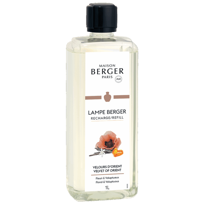 Perfuma y purifica el entorno de tu hogar con el líquido para lámpara catalítica Velours d'Orient 1 litro de Maison Berger