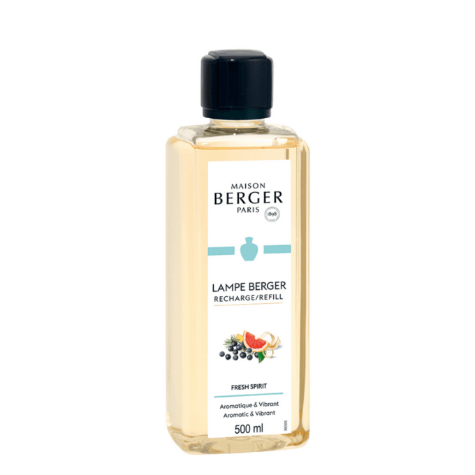 Perfuma y purifica el entorno de tu hogar con el líquido para lámpara catalítica Fresh Spirit de Maison Berger, alta perfumería de hogar