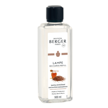 Perfuma y purifica el entorno de tu hogar con el líquido para lámpara catalítica Santal Envoûtant 500 ml de Maison Berger, alta perfumería de hogar