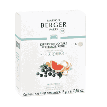Sigue perfumando tus viajes con la recarga de ambientador de coche Fresh Spirit de Maison Berger