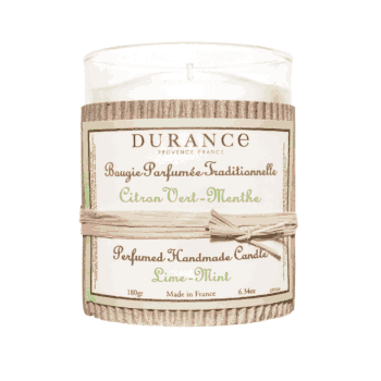 Perfuma tu hogar con la vela perfumada Lima y Menta de 180 gr de Durance con ingredientes de alta calidad