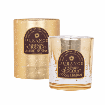 Perfuma tu hogar con un toque acogedor con la vela perfumada natural de aroma navideño Clementina Chocolate 300 gr de Durance