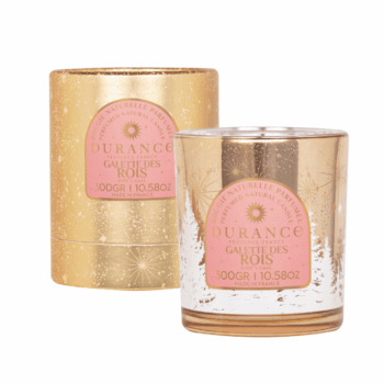 Perfuma tu hogar con un toque acogedor con la vela perfumada natural de aroma navideño Pastel de Reyes 300 gr de Durance