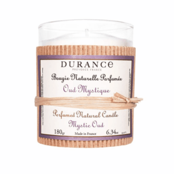 Perfuma tu hogar con la vela perfumada Oud Místico de 180 gr de Durance con ingredientes de alta calidad