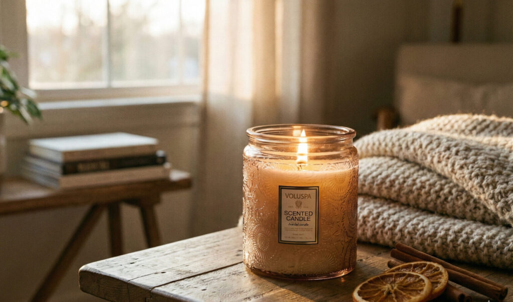 idea decoración con velas en dormitorio