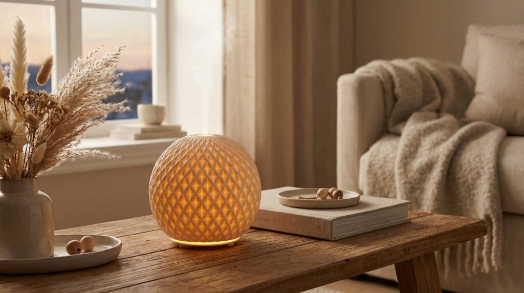 difusor de aromas en el salón de una casa